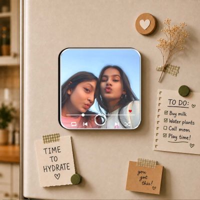 Birthday Gift for Bestie Friendship Day Gift for Men and Women Personalized Musical Fridge Magnet for Home Decor | Long Distance Friendship Gift